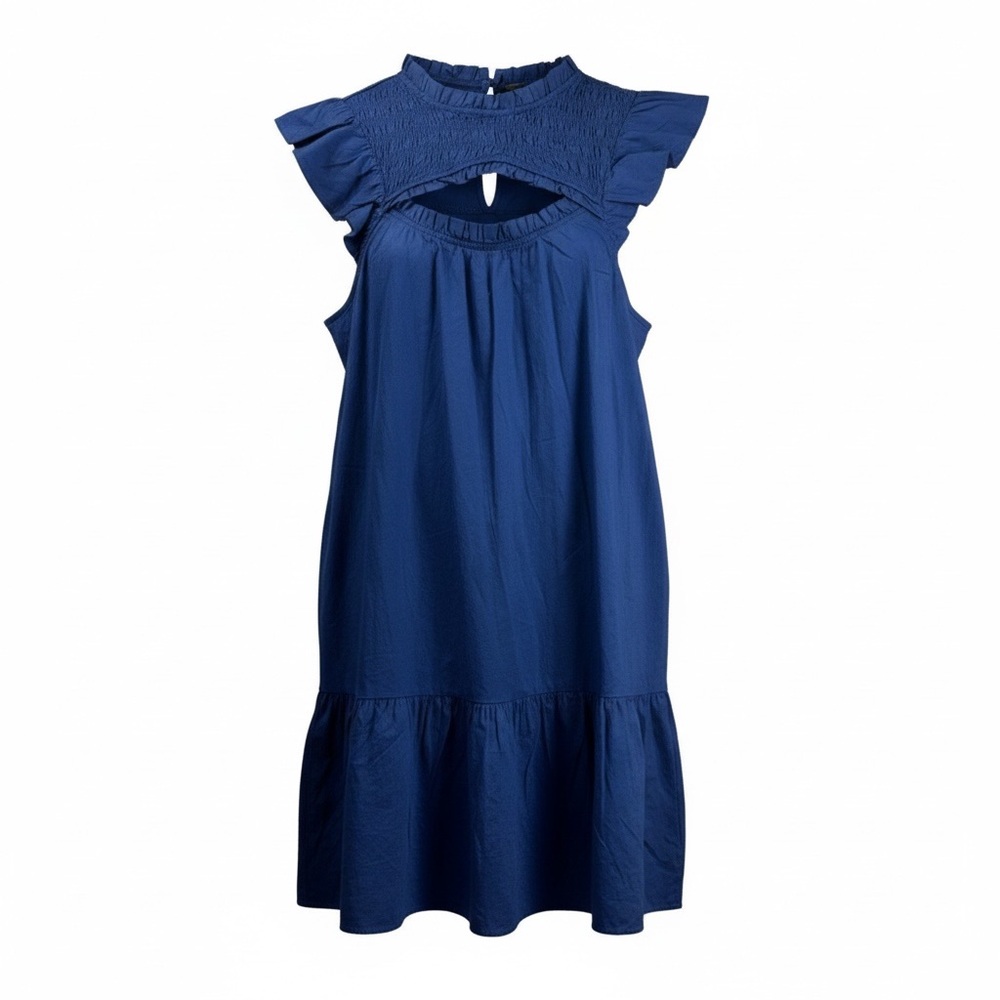 NWT Old Navy Blue Midi Peek A Boo Dress Women’s Large  [347]